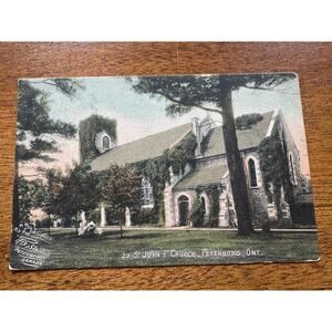Vintage St. John’s Church Peterboro Ontario Canada Postcard 1¢ King George